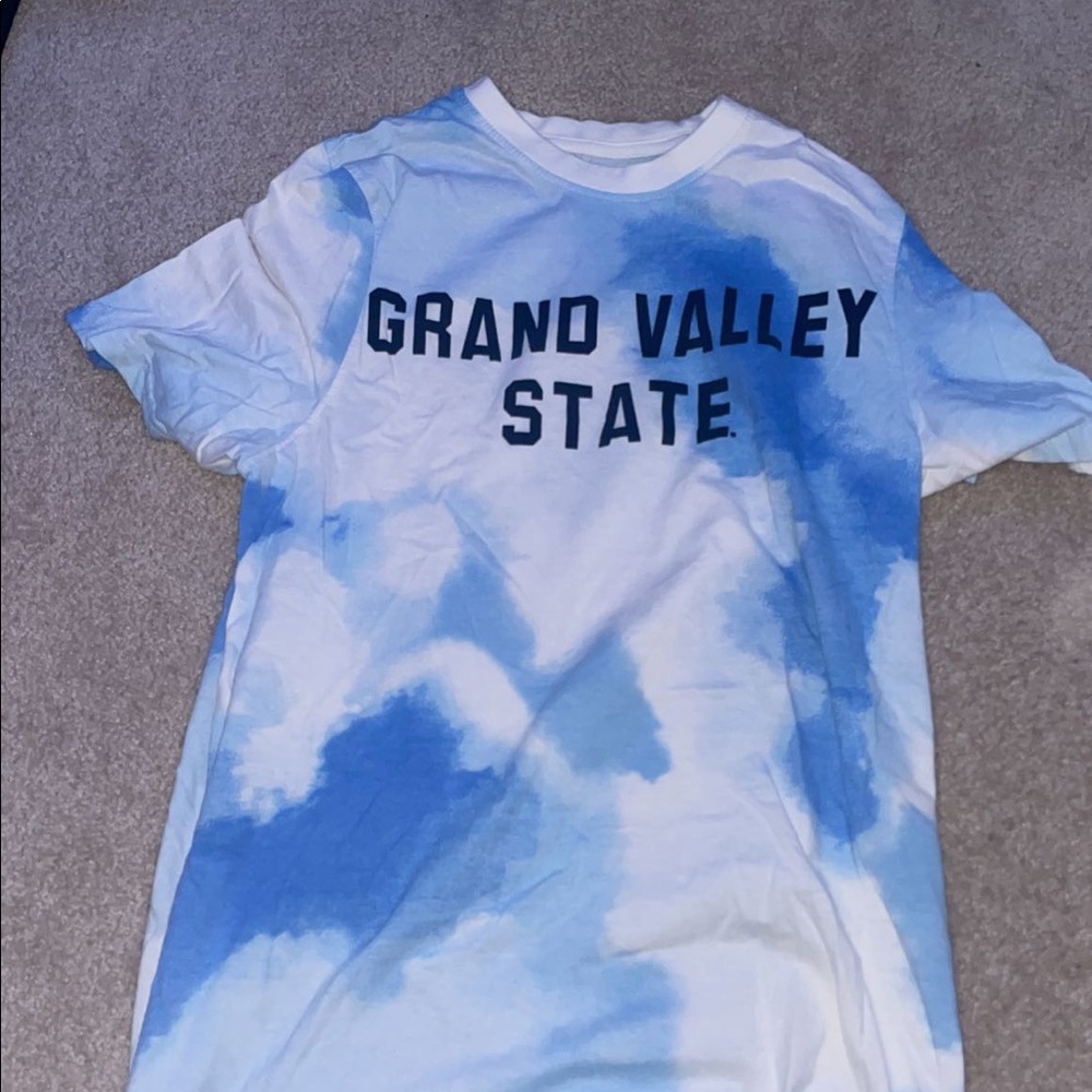 gvsu blue tie-dye champion tee